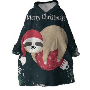 Santa Sloth Hoodie Wearable Blanket WB1068 1
