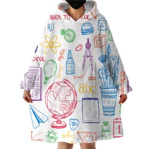 School Supplies Hoodie Wearable Blanket WB1637