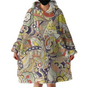 Shade of Yellow Mandala Art Shape Hoodie Wearable Blanket WB0220