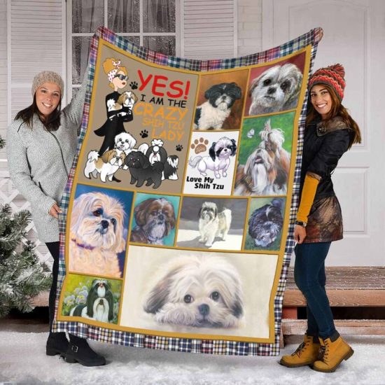 Shih Tzu Lady Blanket Sherpa Blanket Fleece Blanket Birthday Gift Dog Blanket 2