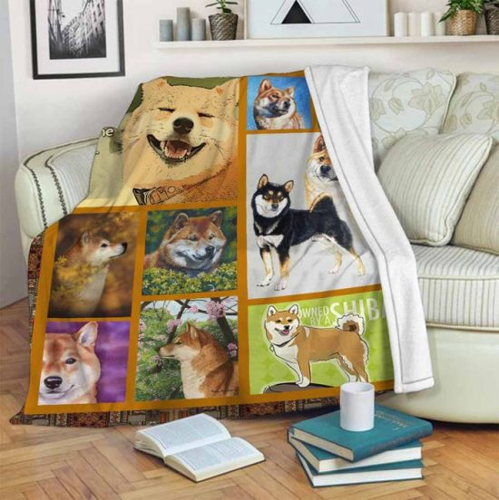Siba Blanket - Sherpa Blanket Fleece Blanket Birthday Gift For Dog Lover Dog Blanket