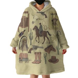 Signature Vintage Cowboy Hoodie Wearable Blanket WB0517