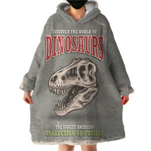 Skull Dinosaur Hoodie Wearable Blanket WB1232