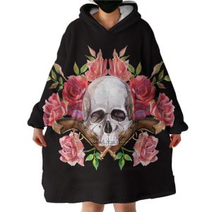 Skull Guns & Roses Hoodie Wearable Blanket WB2058