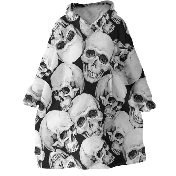 Skull Pile Hoodie Wearable Blanket WB1956 1