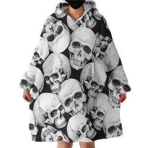 Skull Pile Hoodie Wearable Blanket WB1956