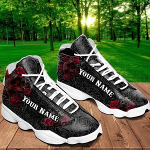 Skull Rose Custom Name Air Jordan 13 Shoes 2