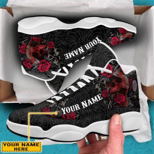 Skull Rose Custom Name Air Jordan 13 Shoes