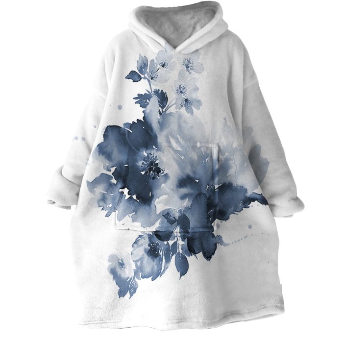 Smoky Flowers Hoodie Wearable Blanket WB1917 1