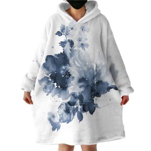 Smoky Flowers Hoodie Wearable Blanket WB1917