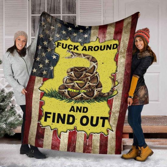 Snake Fuck Around And Find Out Blanket - Birthday Gift For Anniversary Day Sherpa Blanket Fleece Blanket