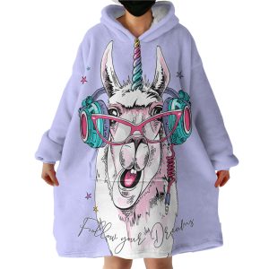 Snazzy Llama Hoodie Wearable Blanket WB0099