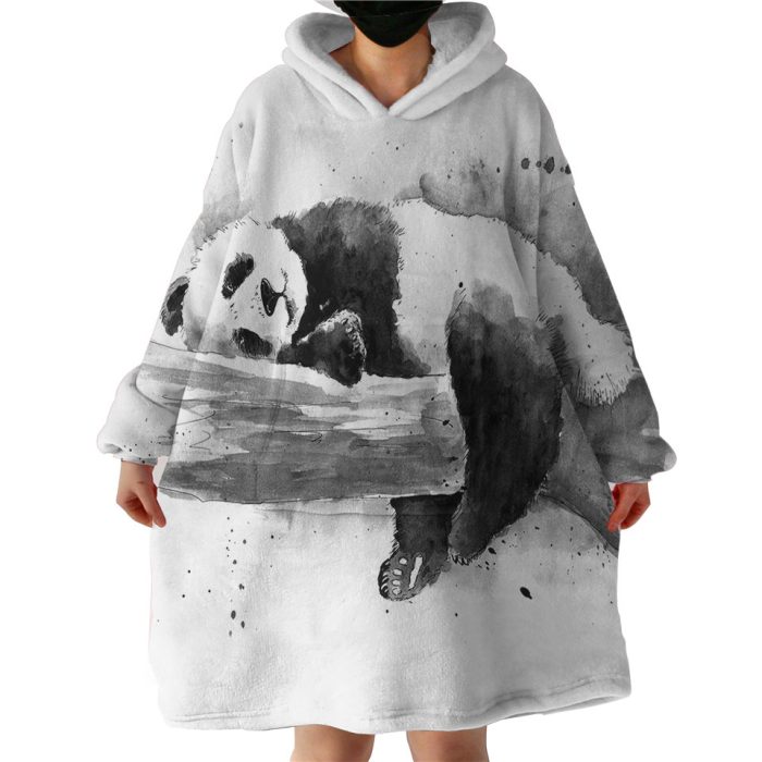 Snoozing Panda Hoodie Wearable Blanket WB1077