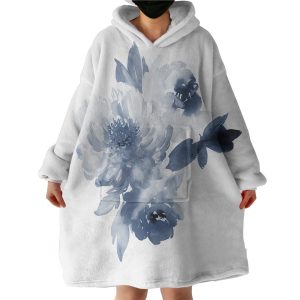 Snow Flowers Hoodie Wearable Blanket WB0746