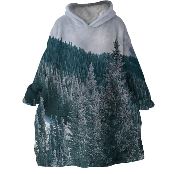 Snow Forest Hoodie Wearable Blanket WB1341 1