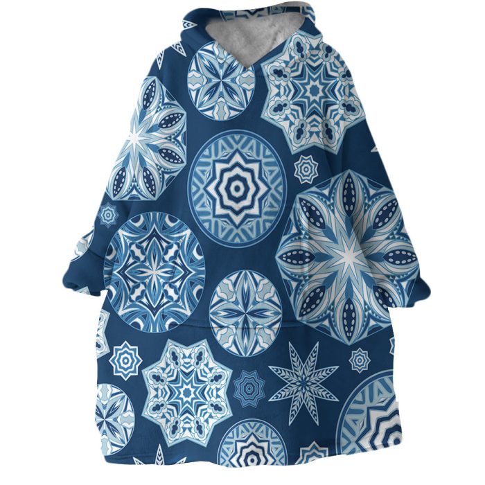 Snowflake Patterns Hoodie Wearable Blanket WB1512 1