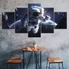 Space Astronaut Cosmos Planet Earth Scenery 5 Piece Five Panel Wall Canvas Print Modern Poster Wall Art Decor