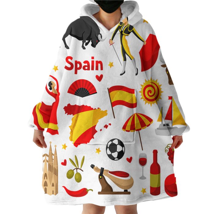 Spain Hoodie Wearable Blanket WB0073