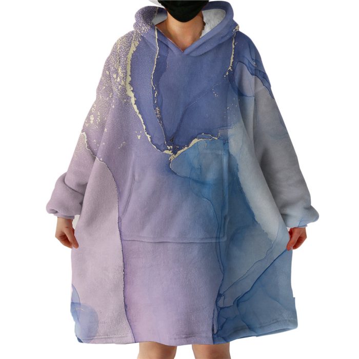 Splash Golden Blue & Purple Indigo Hoodie Wearable Blanket WB0462