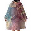 Splash Golden Red & Blue Indigo Hoodie Wearable Blanket WB0460