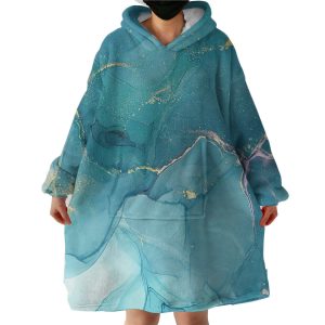 Splash Golden Turquoise Hoodie Wearable Blanket WB0465