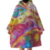 Splash Multicolor Gradient Hoodie Wearable Blanket WB0445