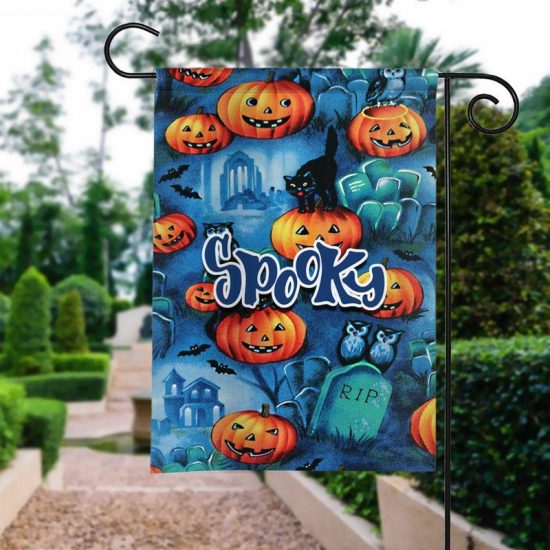 Spooky Pumpkin Halloween Personalized Garden Flag House Flag Double Sided Home Design Outdoor Porch