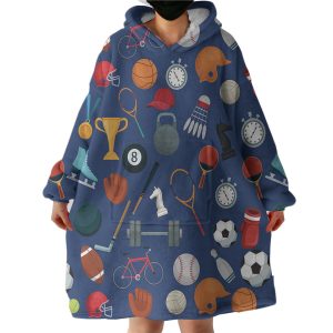 Sports Iconic Illustration Hoodie Wearable Blanket WB0637