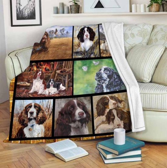 Springer Spaniel Blanket Sherpa Blanket Fleece Blanket Birthday Gift Dog Blanket 1