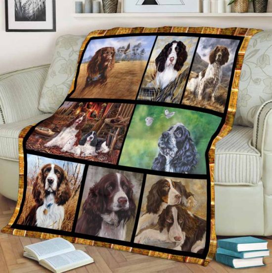 Springer Spaniel Blanket - Sherpa Blanket Fleece Blanket Birthday Gift Dog Blanket