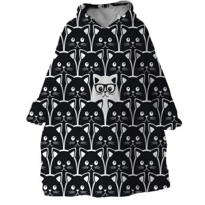 Stand out Cat Hoodie Wearable Blanket WB1679 1