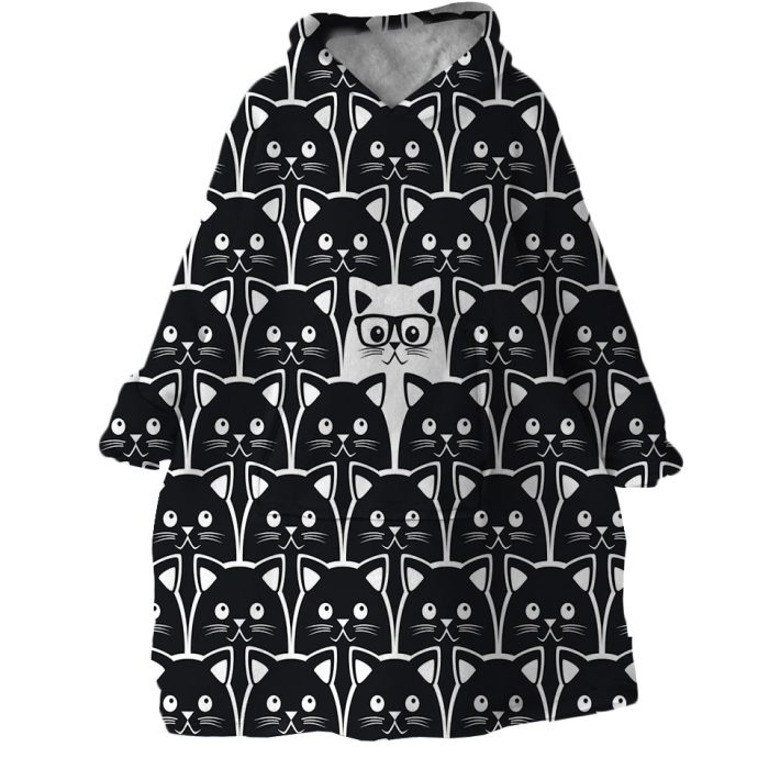 Stand out Cat Hoodie Wearable Blanket WB1679 1