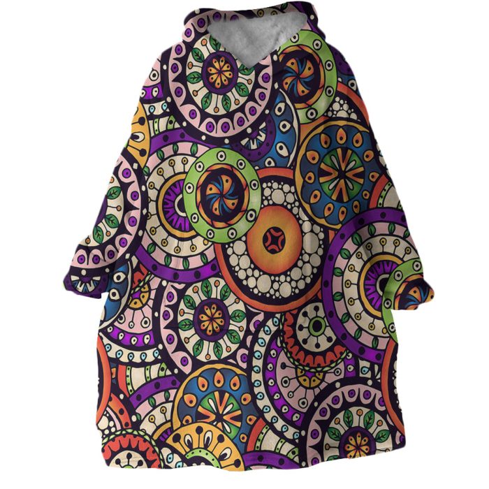 Stylized Circles Hoodie Wearable Blanket WB1474 1