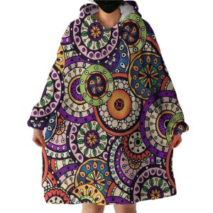 Stylized Circles Hoodie Wearable Blanket WB1474