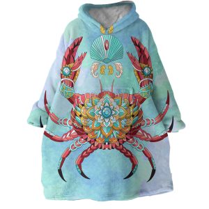 Stylized Crab Hoodie Wearable Blanket WB1620 1