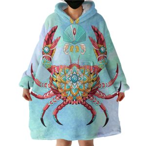 Stylized Crab Hoodie Wearable Blanket WB1620