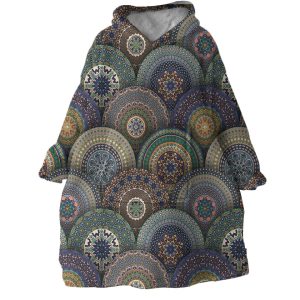 Stylized Fish Scales Hoodie Wearable Blanket WB1487 1