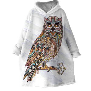 Stylized Owl Hoodie Wearable Blanket WB2073 1