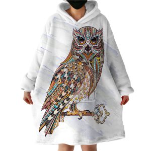 Stylized Owl Hoodie Wearable Blanket WB2073