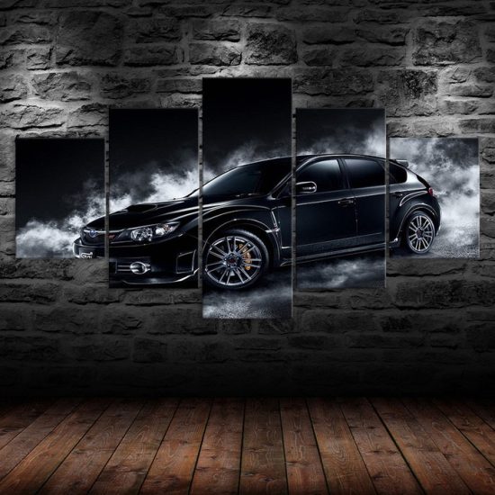 Subaru Impreza WRX Car Canvas 5 Piece Five Panel Print Modern Wall Art Poster Wall Art Decor 1
