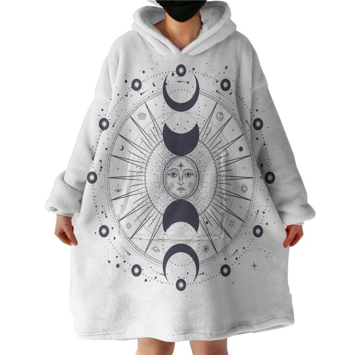 Sun Face Moon Column Zodiac Hoodie Wearable Blanket WB0359