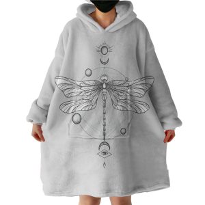 Sun-Moon Butterfly Sketch Line Hoodie Wearable Blanket WB0625