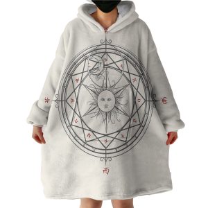 Sun Moon Sign Zodiac Compass Hoodie Wearable Blanket WB0354