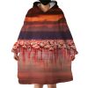 Sunset Flamingos Hoodie Wearable Blanket WB1654