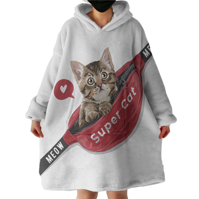 Super Cute Cat Hoodie Wearable Blanket WB0312