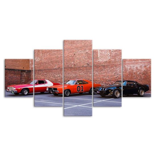Super Sports Bandit Muscle Cars Canvas 5 Piece Five Panel Print Modern Wall Art Poster Wall Art Decor 3