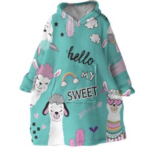 Sweet Llama Hoodie Wearable Blanket WB0011 1