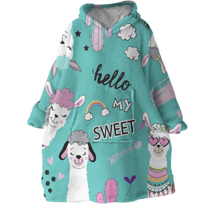Sweet Llama Hoodie Wearable Blanket WB0011 1