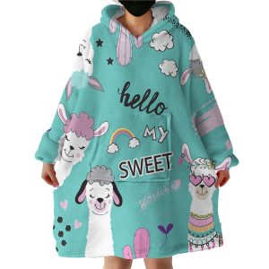 Sweet Llama Hoodie Wearable Blanket WB0011