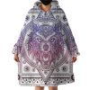 Tattoo Head Wolf Hoodie Wearable Blanket WB1011